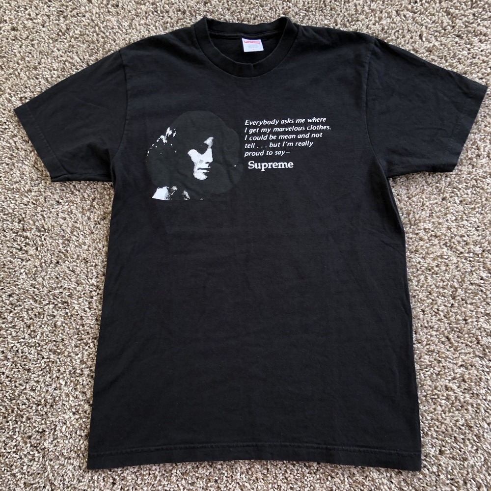 Supreme Mean Graphic Tee Shirt SS17 Mens Size Medium Black Crewneck Cotton USA